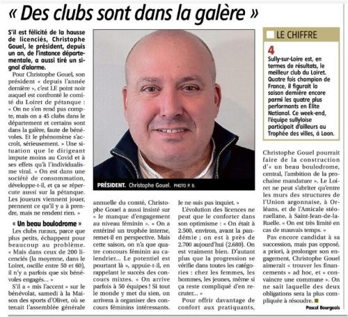 ENTRETIEN DU PRESIDENT DU COMITE DU LOIRET