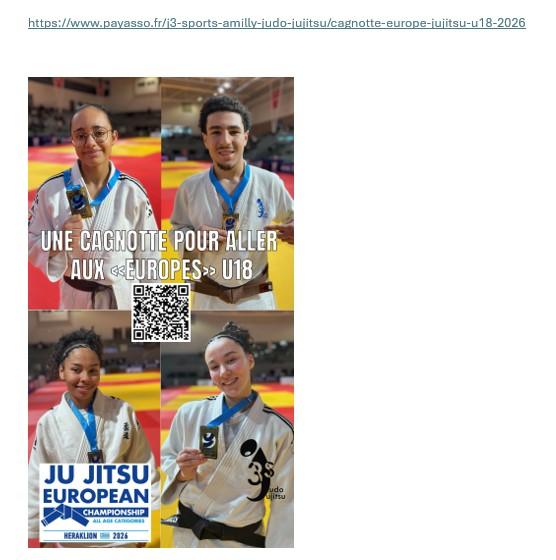Cagnotte en ligne : CHAMPIONNAT D'EUROPE JUJITSU